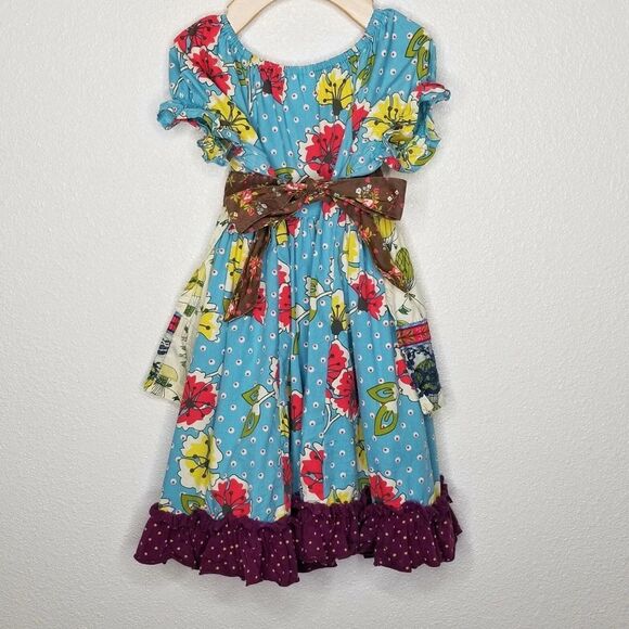 Matilda Jane Floral Dot Hot Air Balloon Apron Dress Paint By Numbers Size 2 - Picture 3 of 8